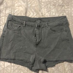 Refuge green/grey denim shorts